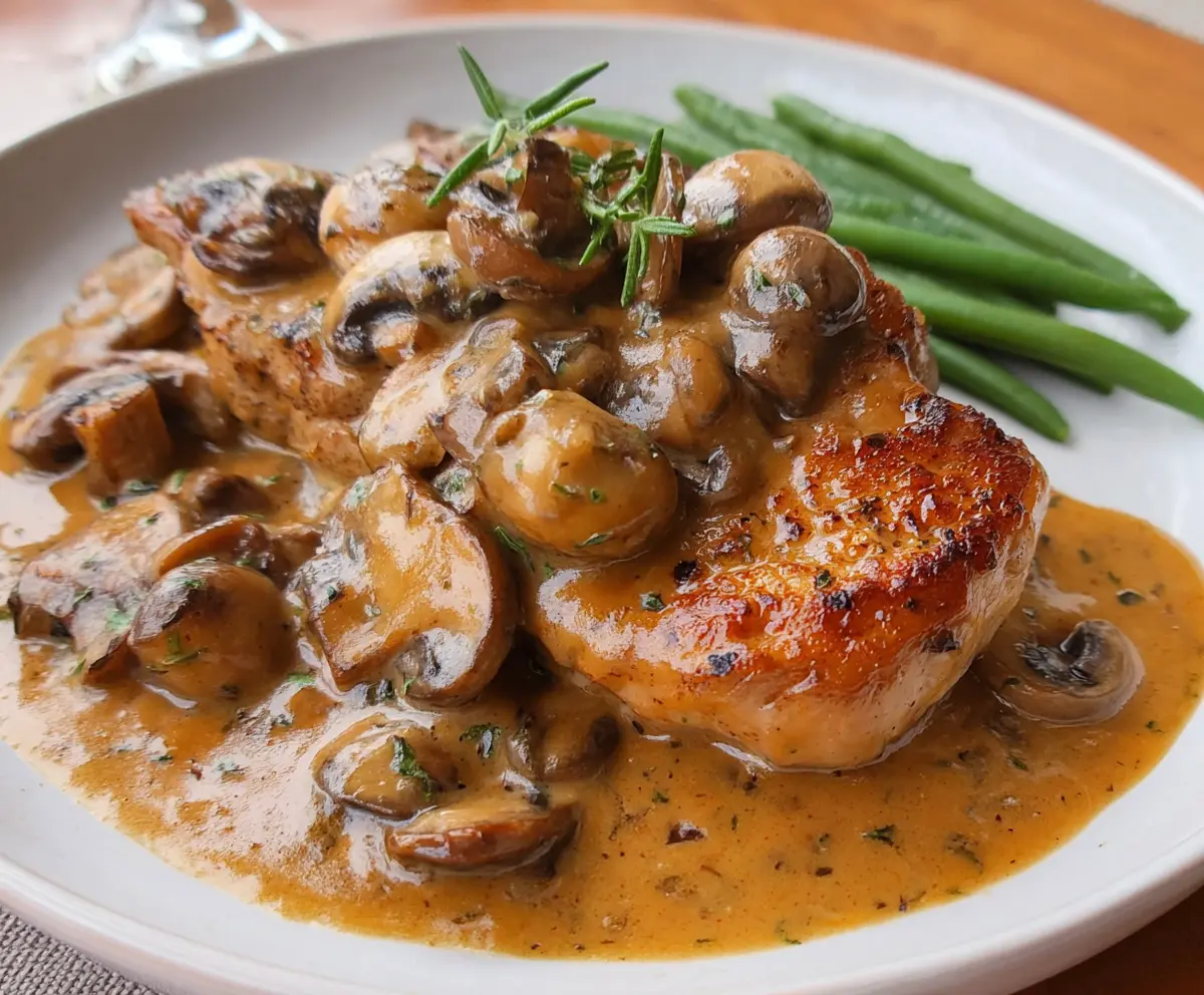 Pork Chops in Garlic Mushroom Sauce