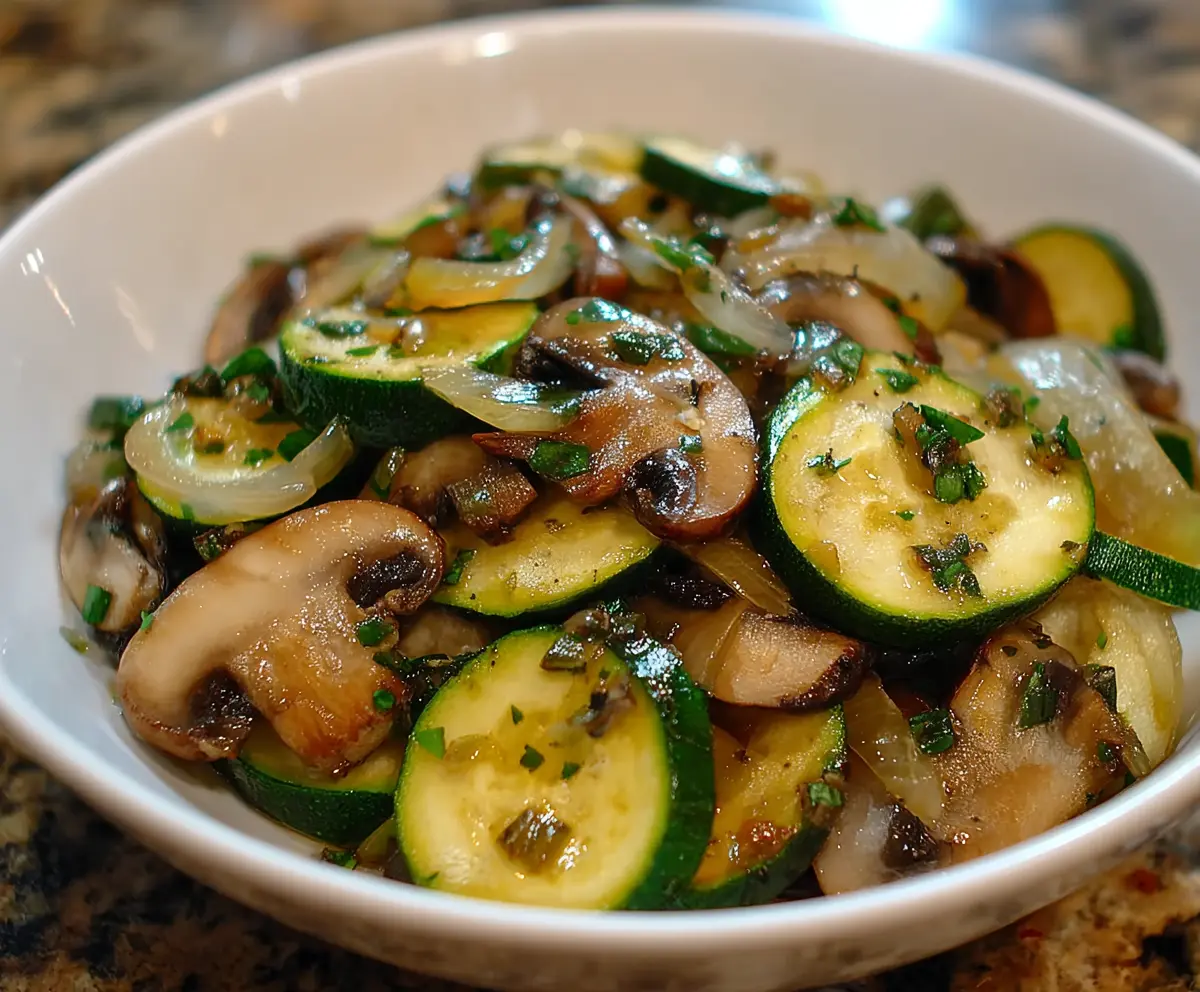 Sauteed Zucchini Mushrooms And Onions