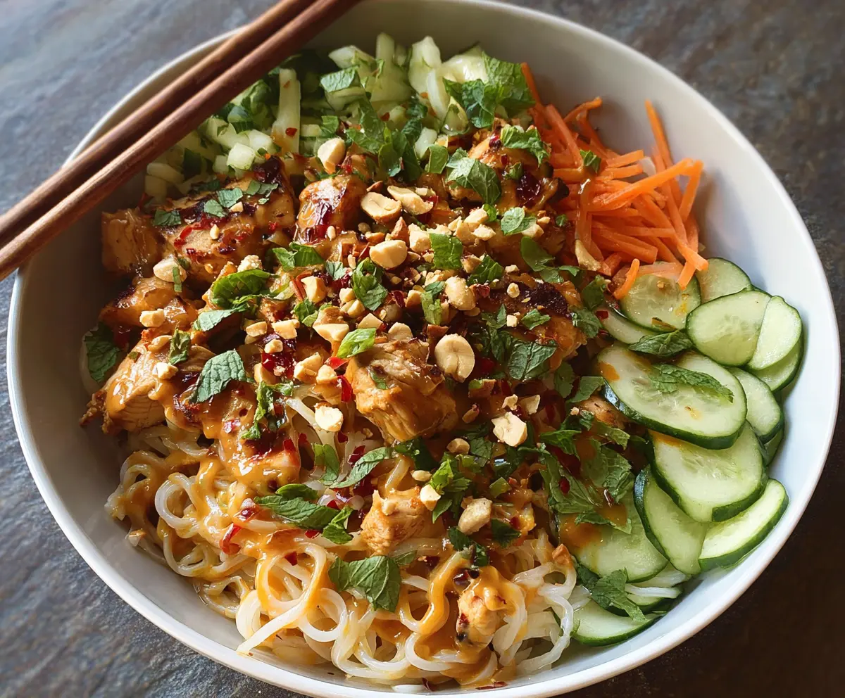 Thai Peanut Chicken Noodle Bowls 