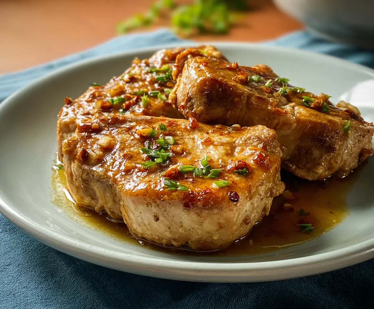 Juicy Instant Pot pork chops cooked to perfection with herbs and spices