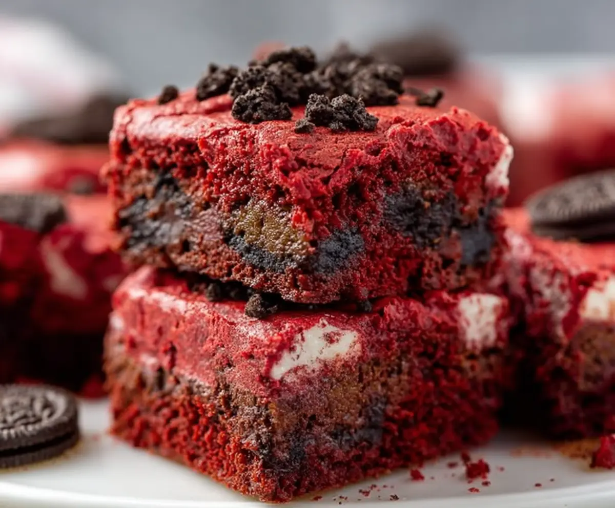 Oreo Red Velvet Brownies