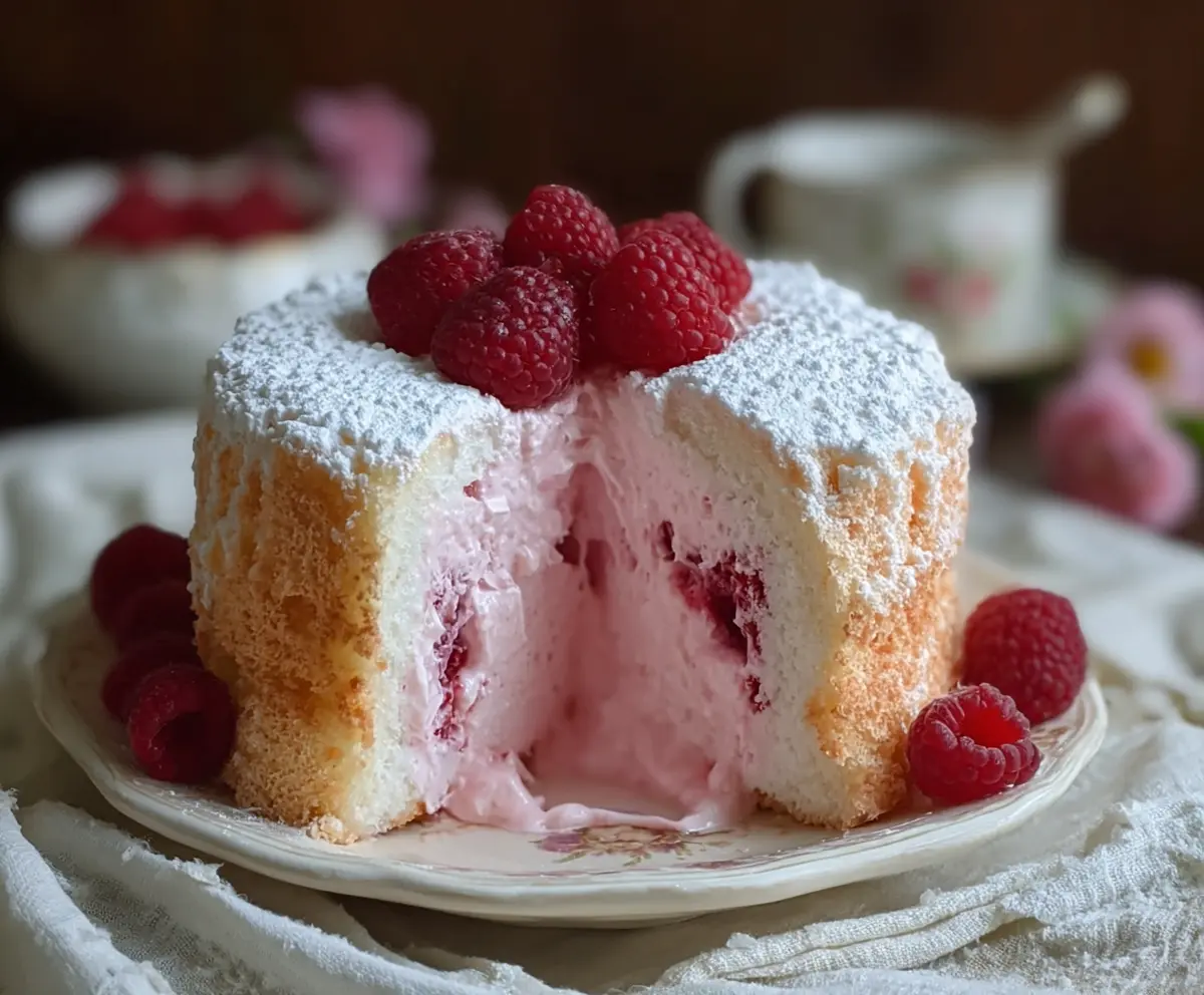 Raspberry Angel Food Cake