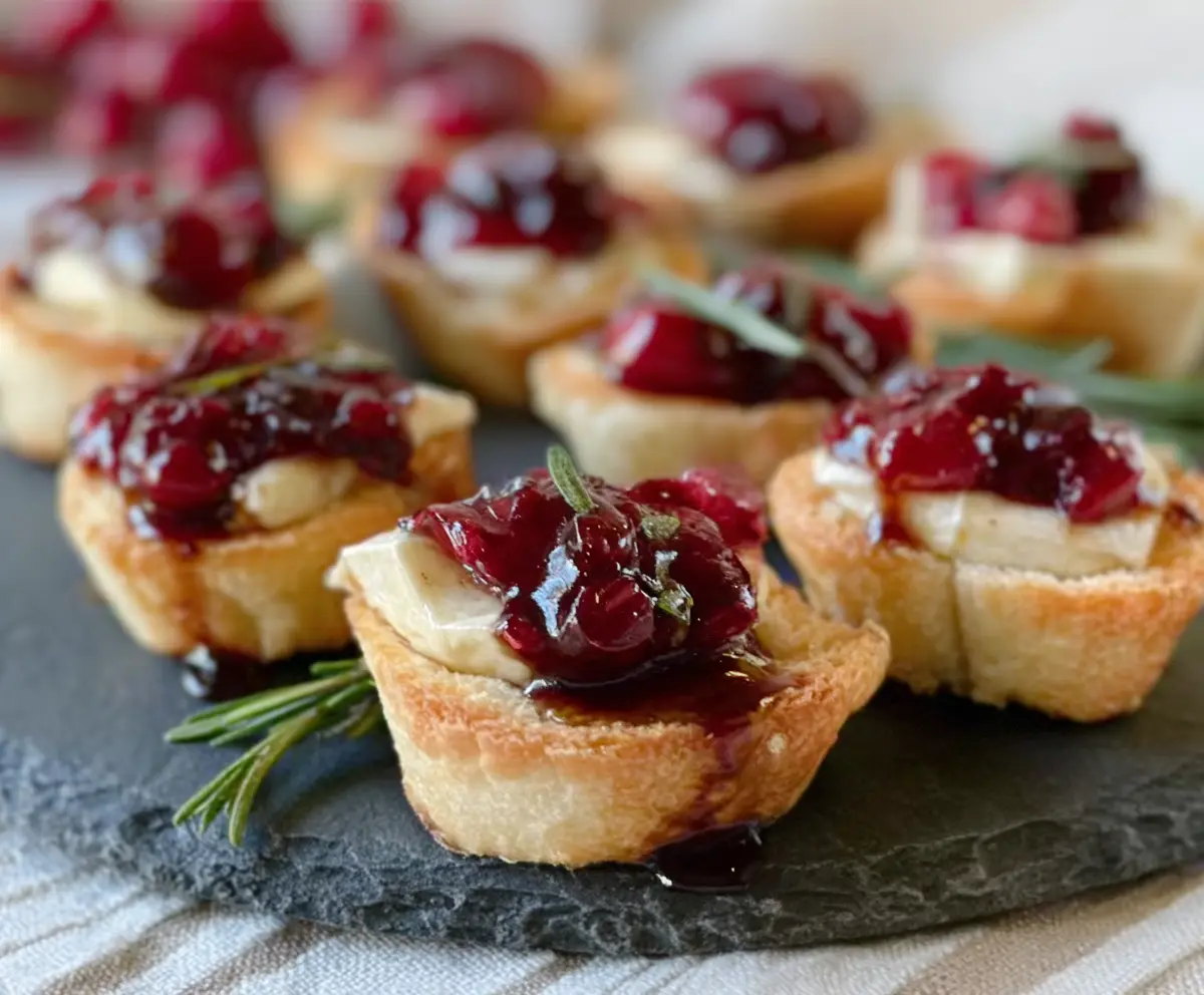 Balsamic Cranberry Brie Bites