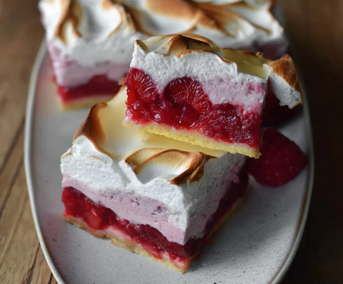 Double Raspberry Meringue Bars