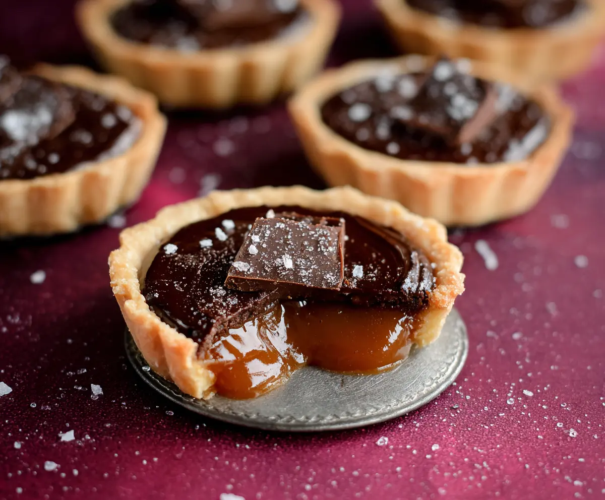 Gluten-Free Dark Chocolate Caramel Tarts