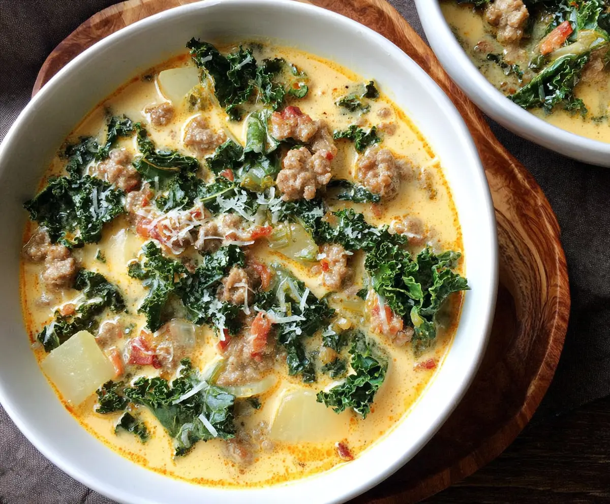 Paleo Creamy Dreamy Sausage and Kale Soup