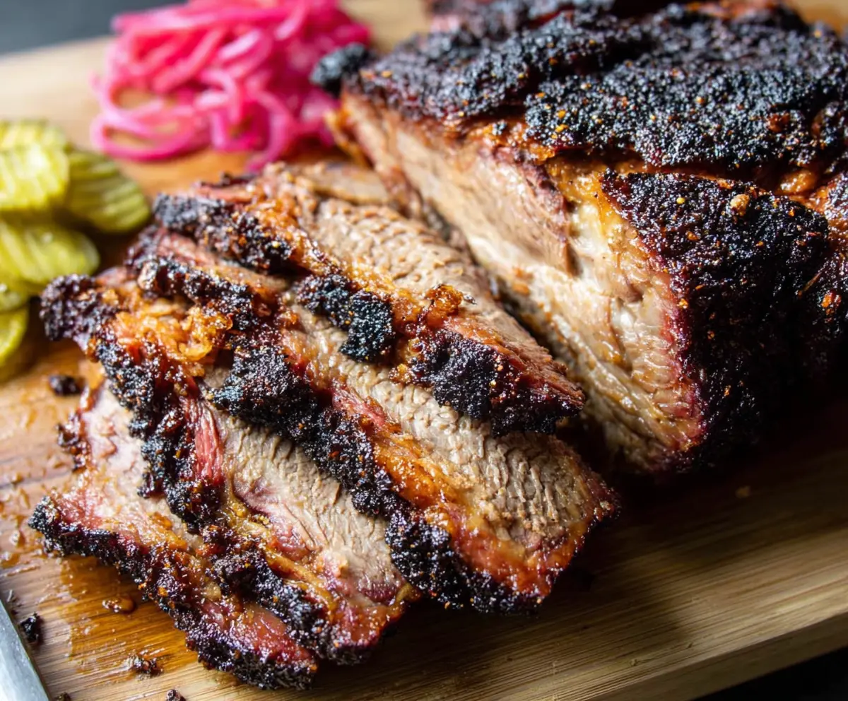 Juicy smoked beef chuck roast prepared Texas style with smoky flavor and tender texture.