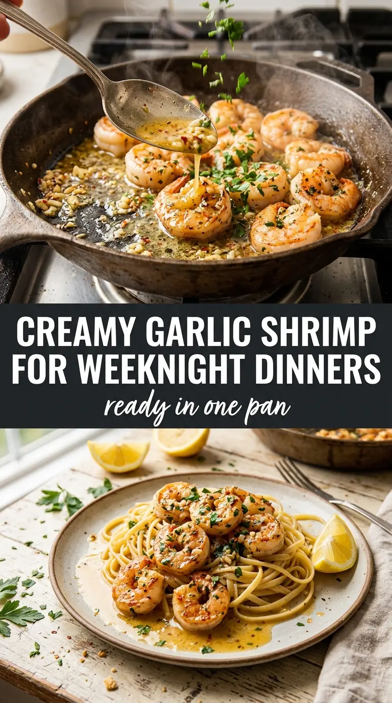 Easy Creamy Garlic Shrimp tender garlicky restaurant-worthy