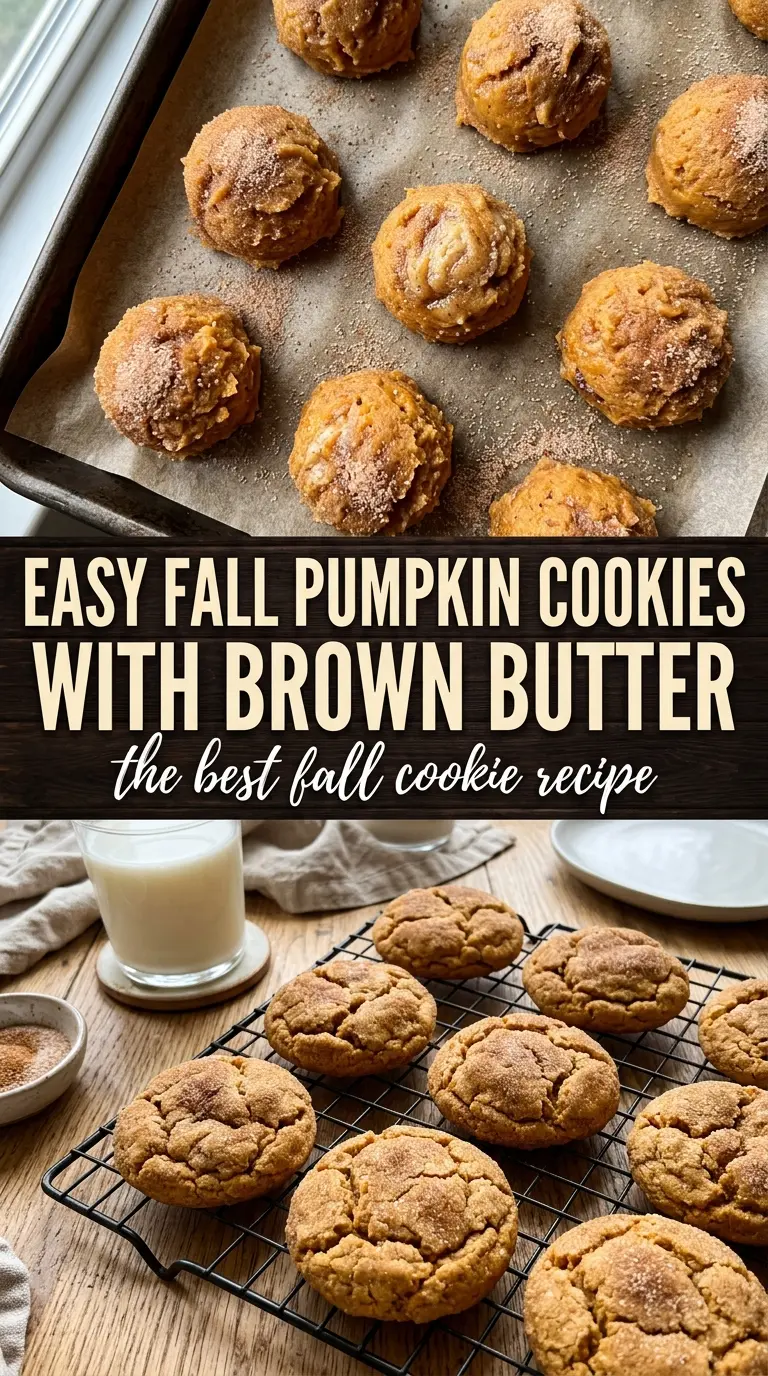 Brown Butter And Maple Chewy Pumpkin Cookies soft chewy spiced