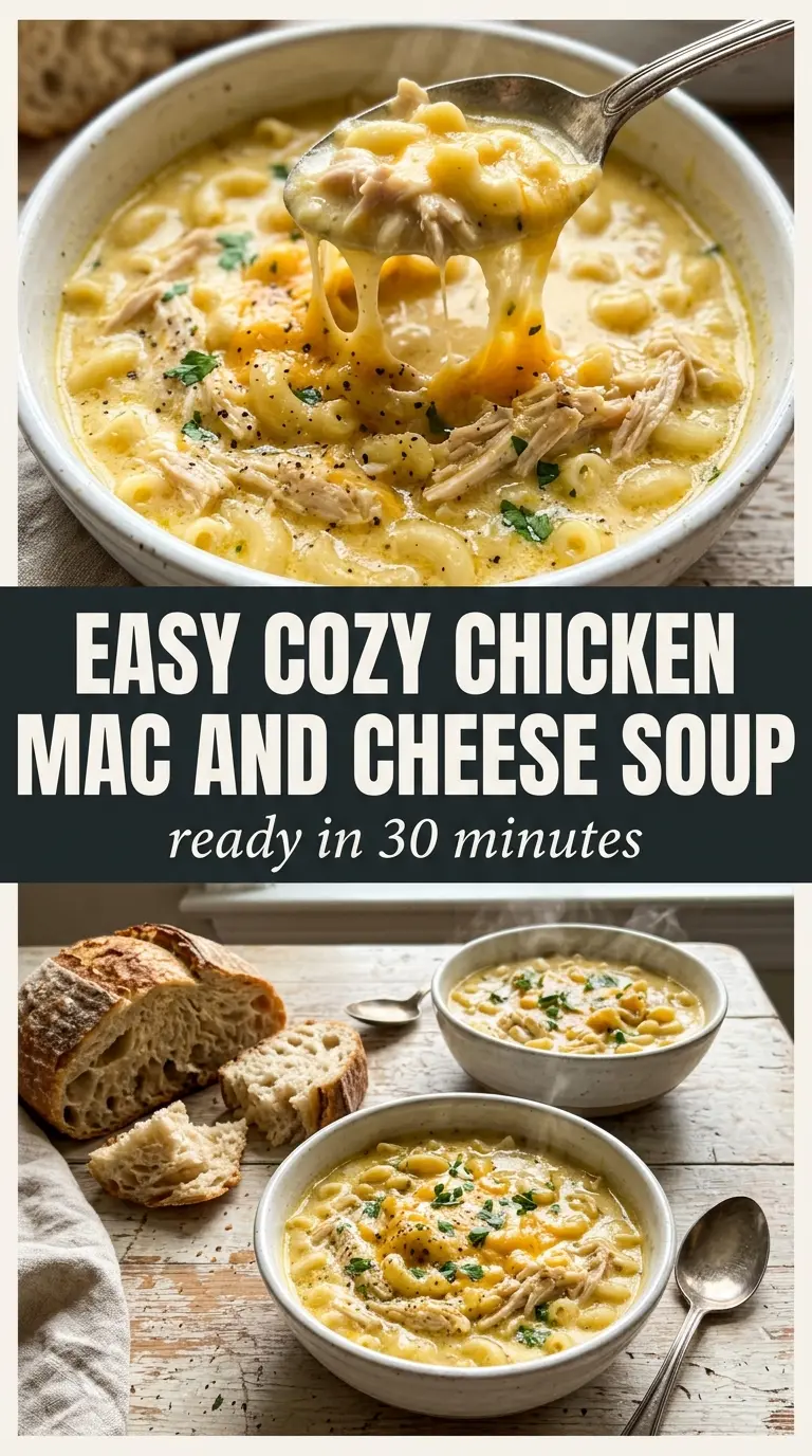 Creamy Chicken Macaroni Cheese Soup cheesy comforting