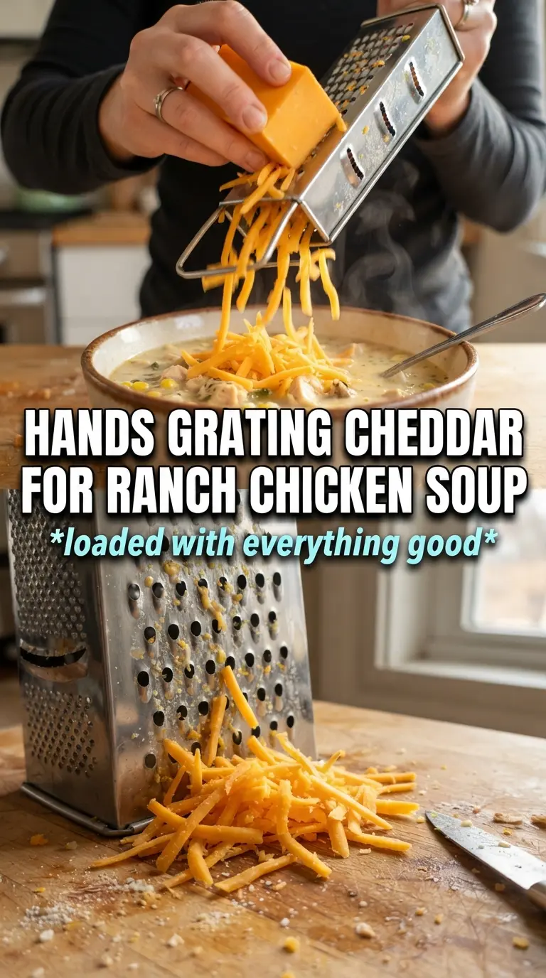 Cheddar Bacon Ranch Chicken Noodle Soup creamy savory hearty
