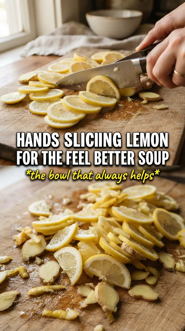 Chicken Noodle Feel Better Soup, golden broth, comforting, herbaceous
