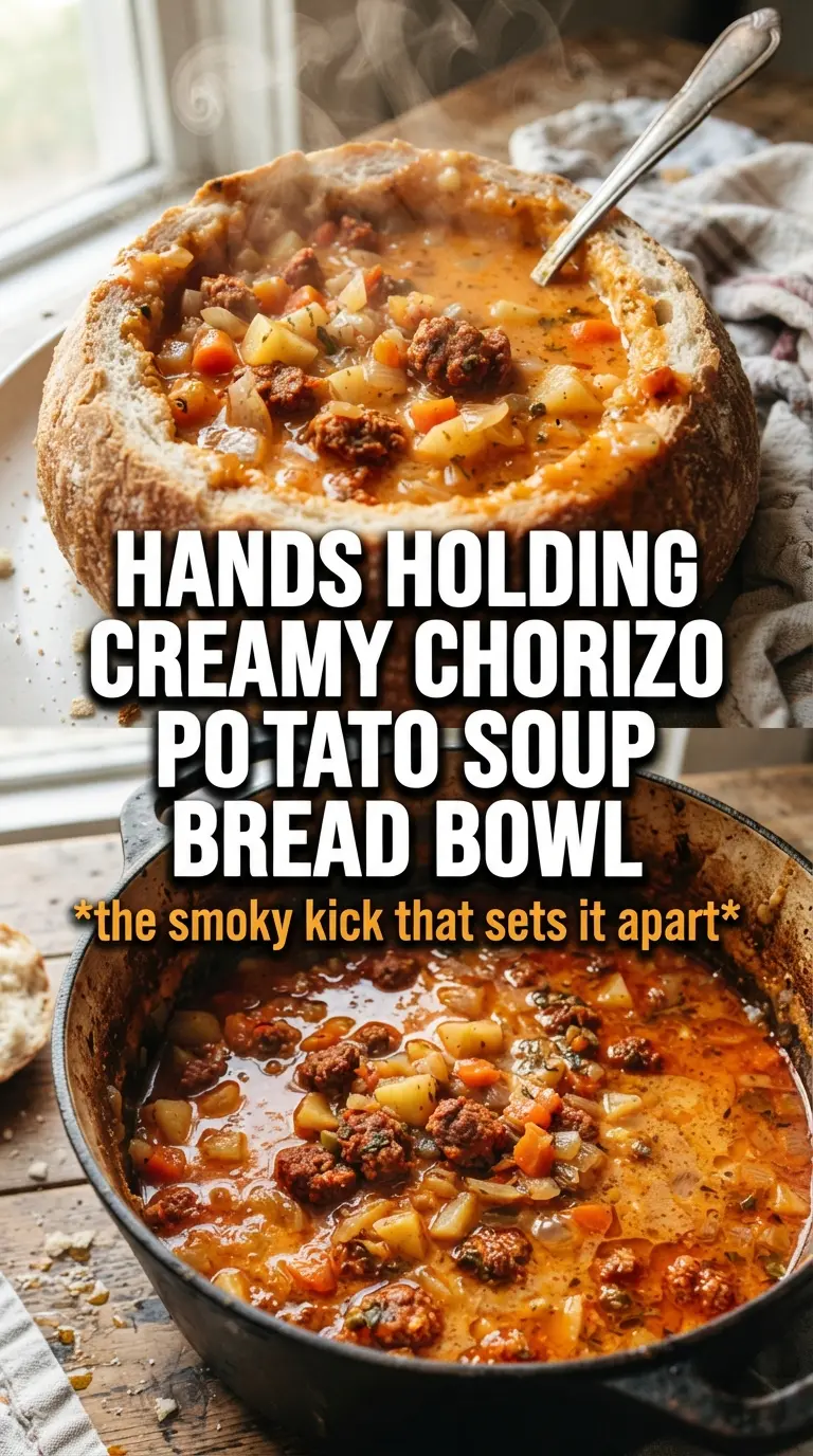 Creamy chorizo potato soup smoky creamy hearty