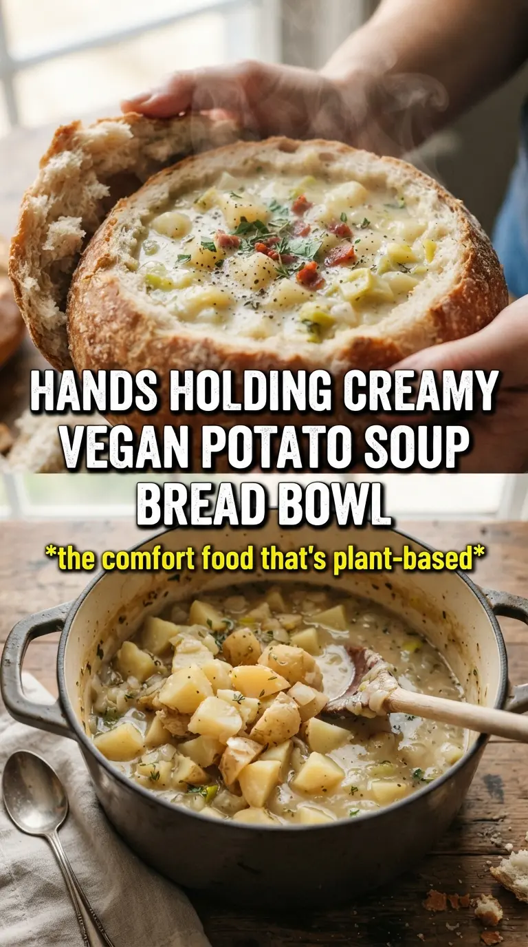 Creamy Vegan Potato Soup silky golden, dairy-free