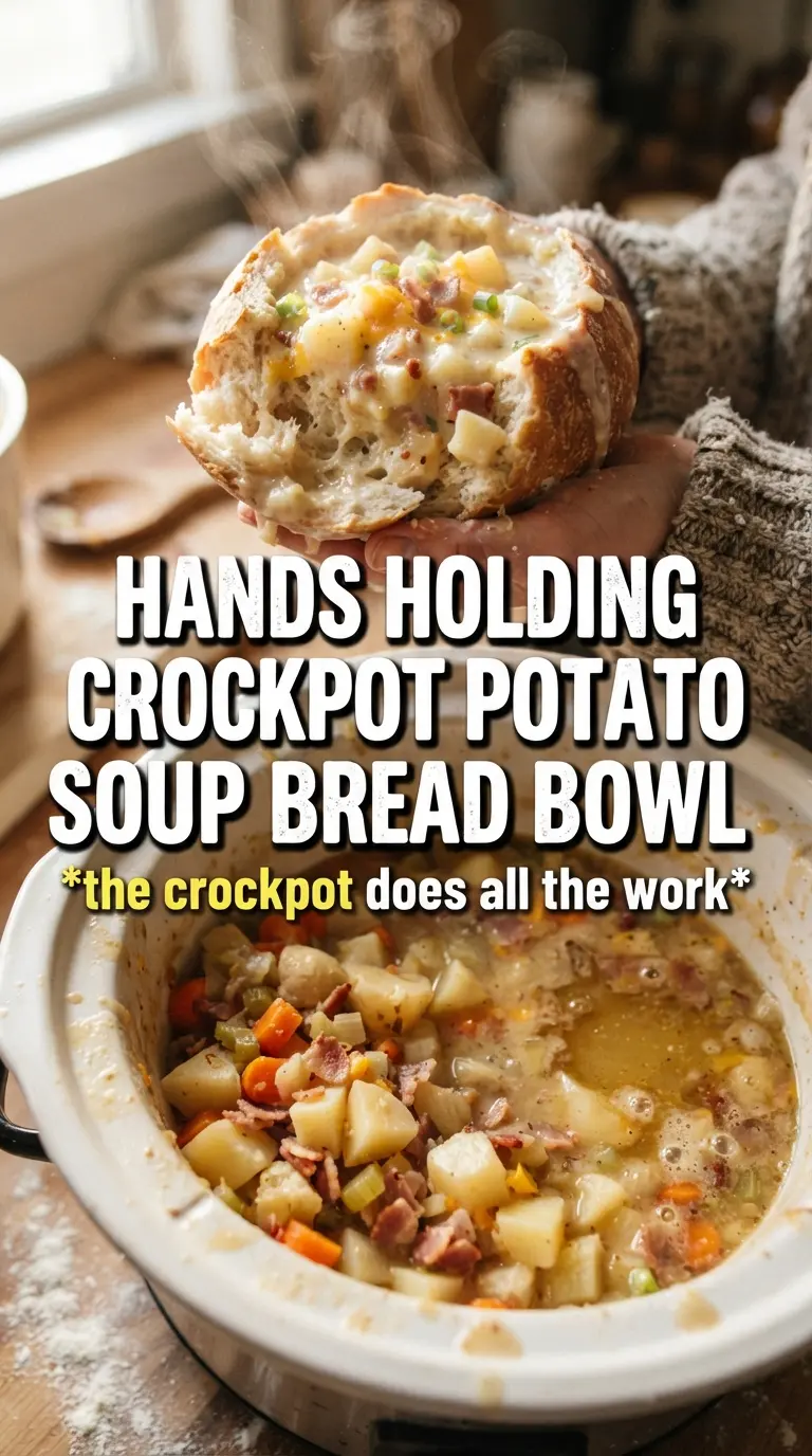 Crockpot Potato Soup creamy loaded