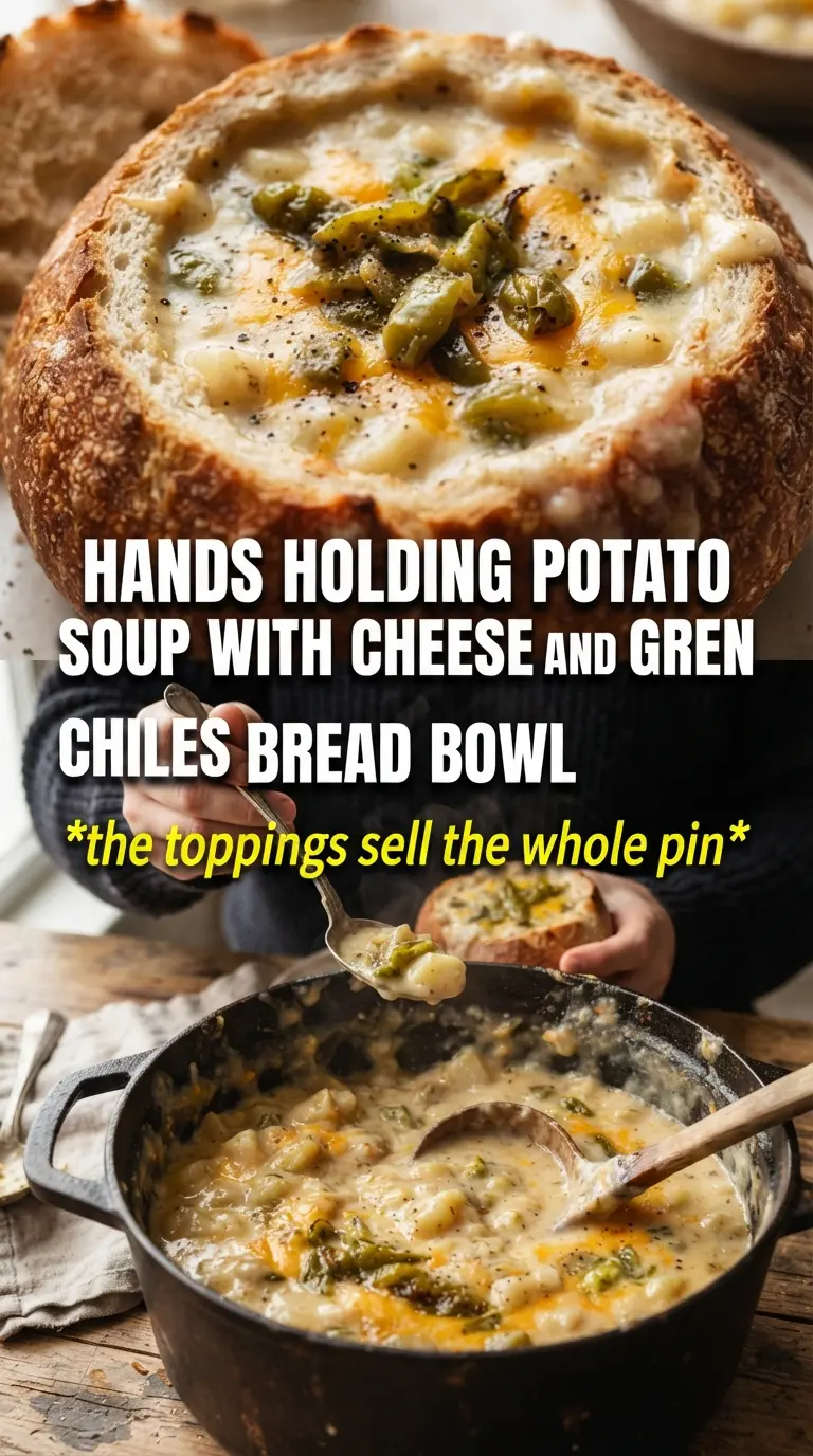 Potato Soup With Cheese And Green Chiles creamy Tex-Mex, cheesy, comforting