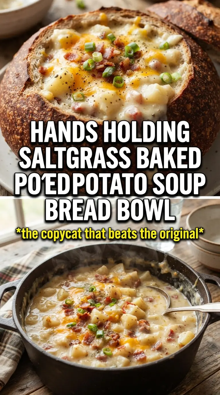 Saltgrass Baked Potato Soup creamy bacon cheddar