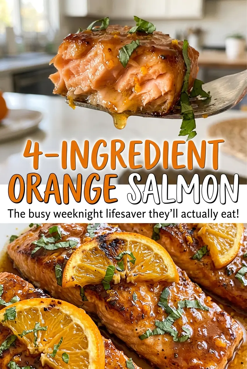 4-Ingredient Orange Salmon glossy honey glaze