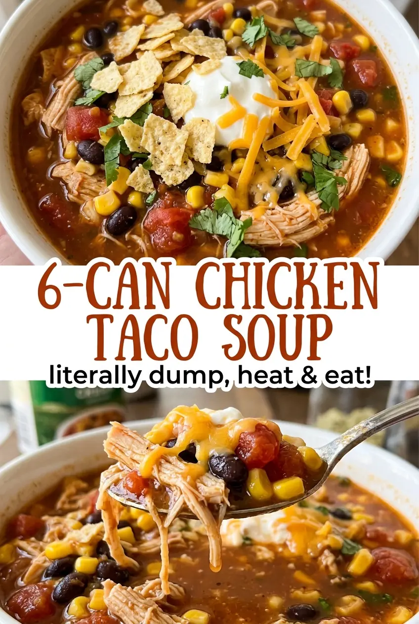 6-Can Chicken Taco Soup bean-filled, tomato-rich