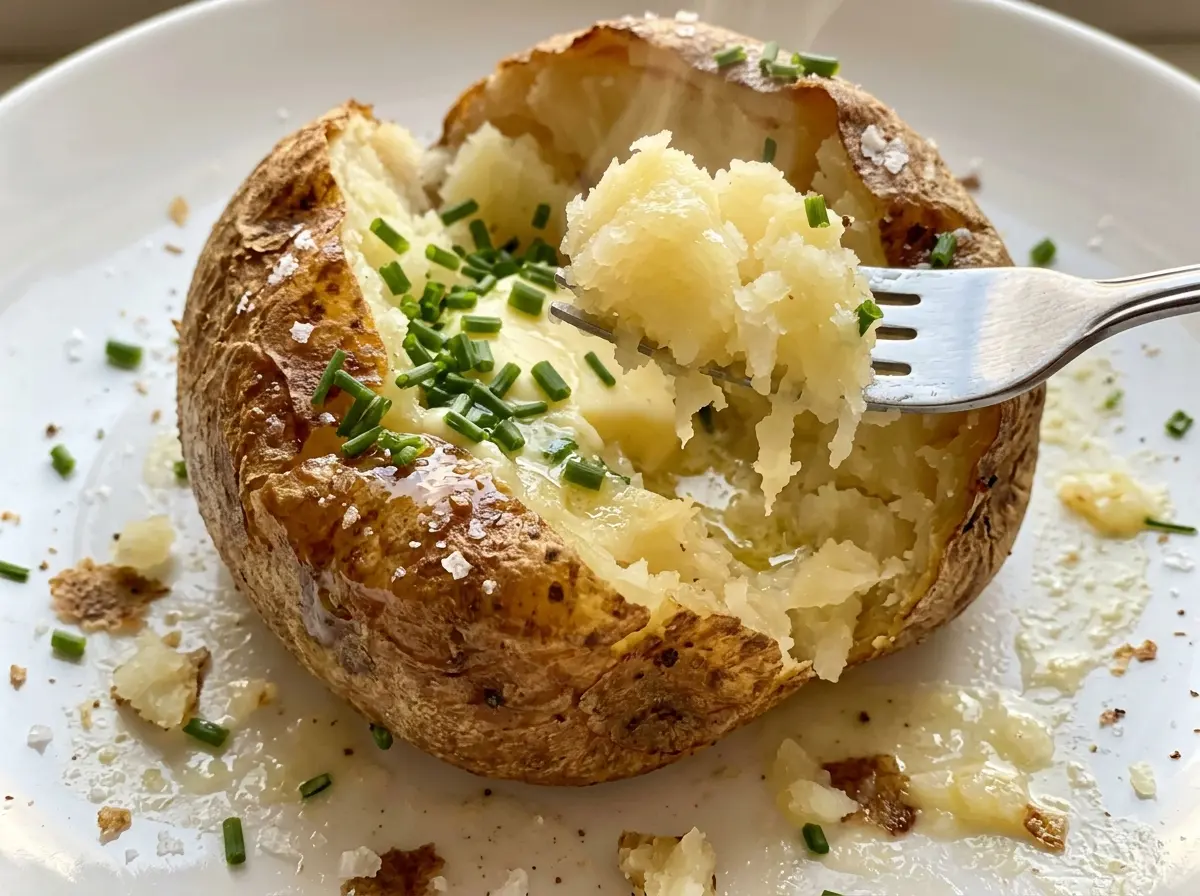 Air fryer baked potatoes crisp golden skins