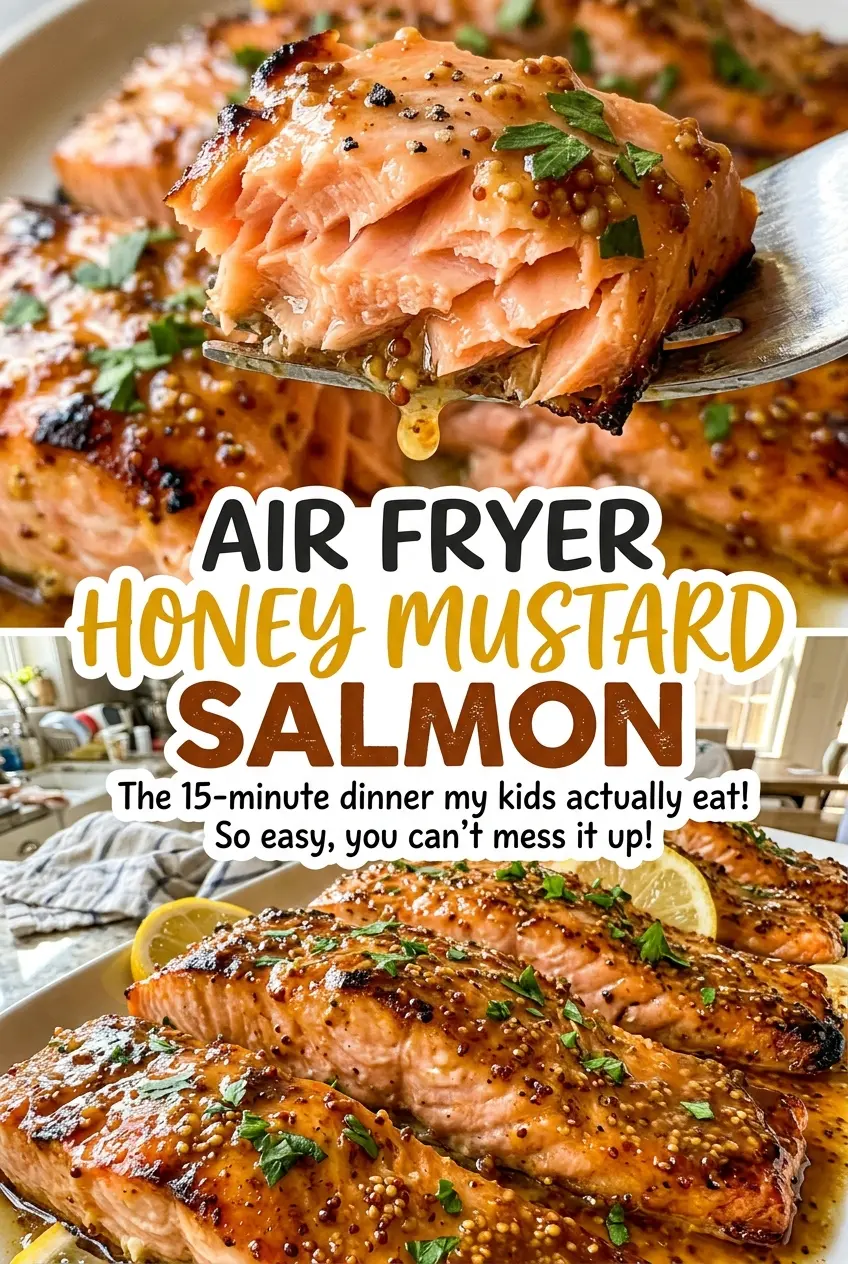 Air Fryer Honey Mustard Salmon tangy glazed dinner