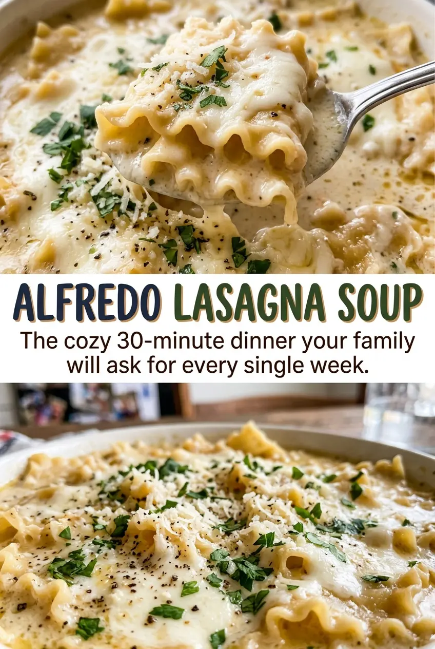 Alfredo Lasagna Soup ricotta noodle bowls