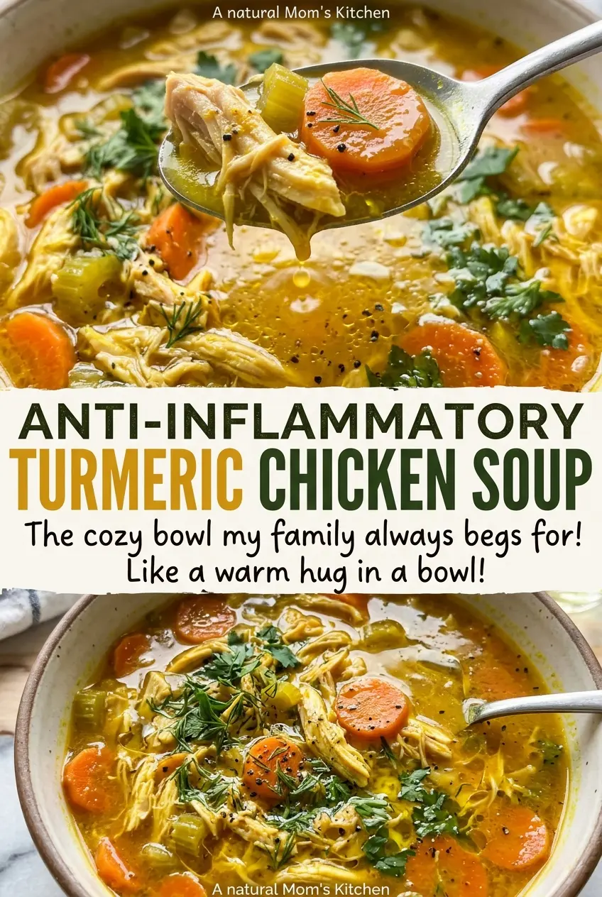 Anti-Inflammatory Turmeric Chicken Soup tender chicken