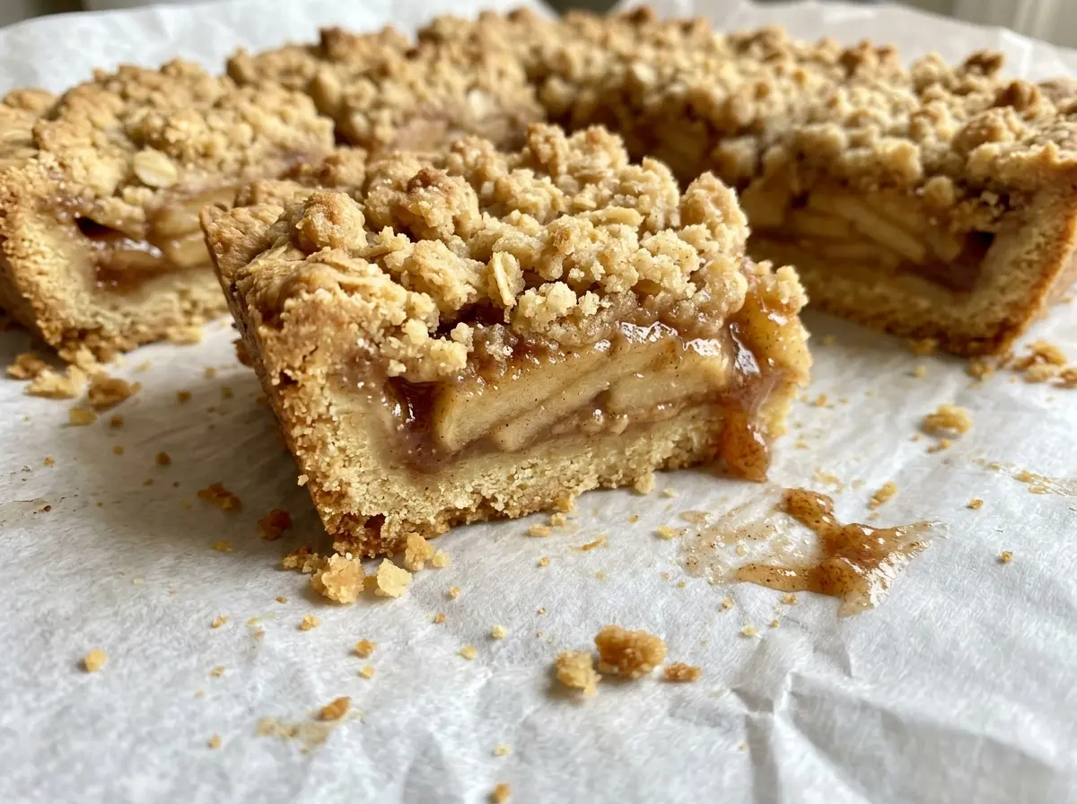 Apple Pie Bars golden oat topping
