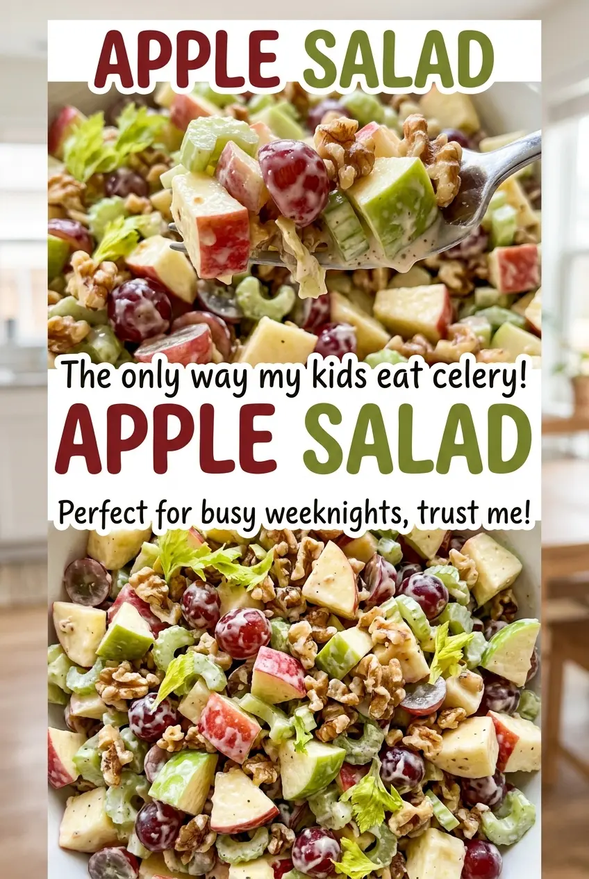 Apple Salad with crisp apples and colorful grapes
