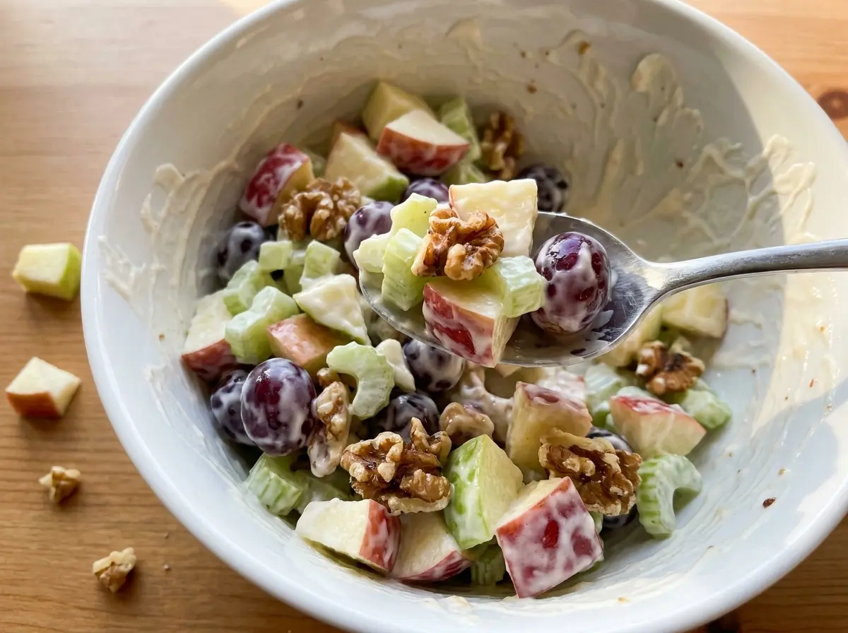 Apple Salad with crisp apples and colorful grapes