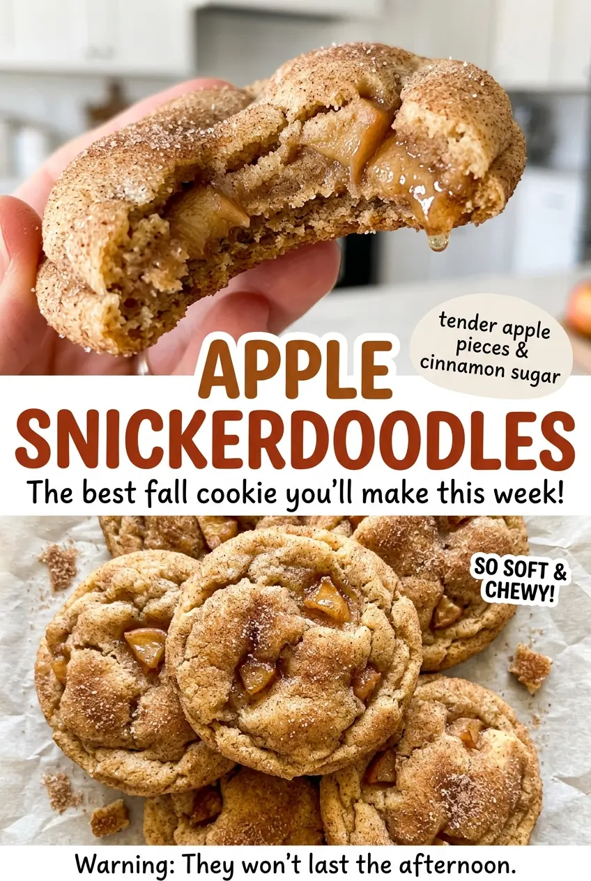 Apple Snickerdoodles with chewy apple centers