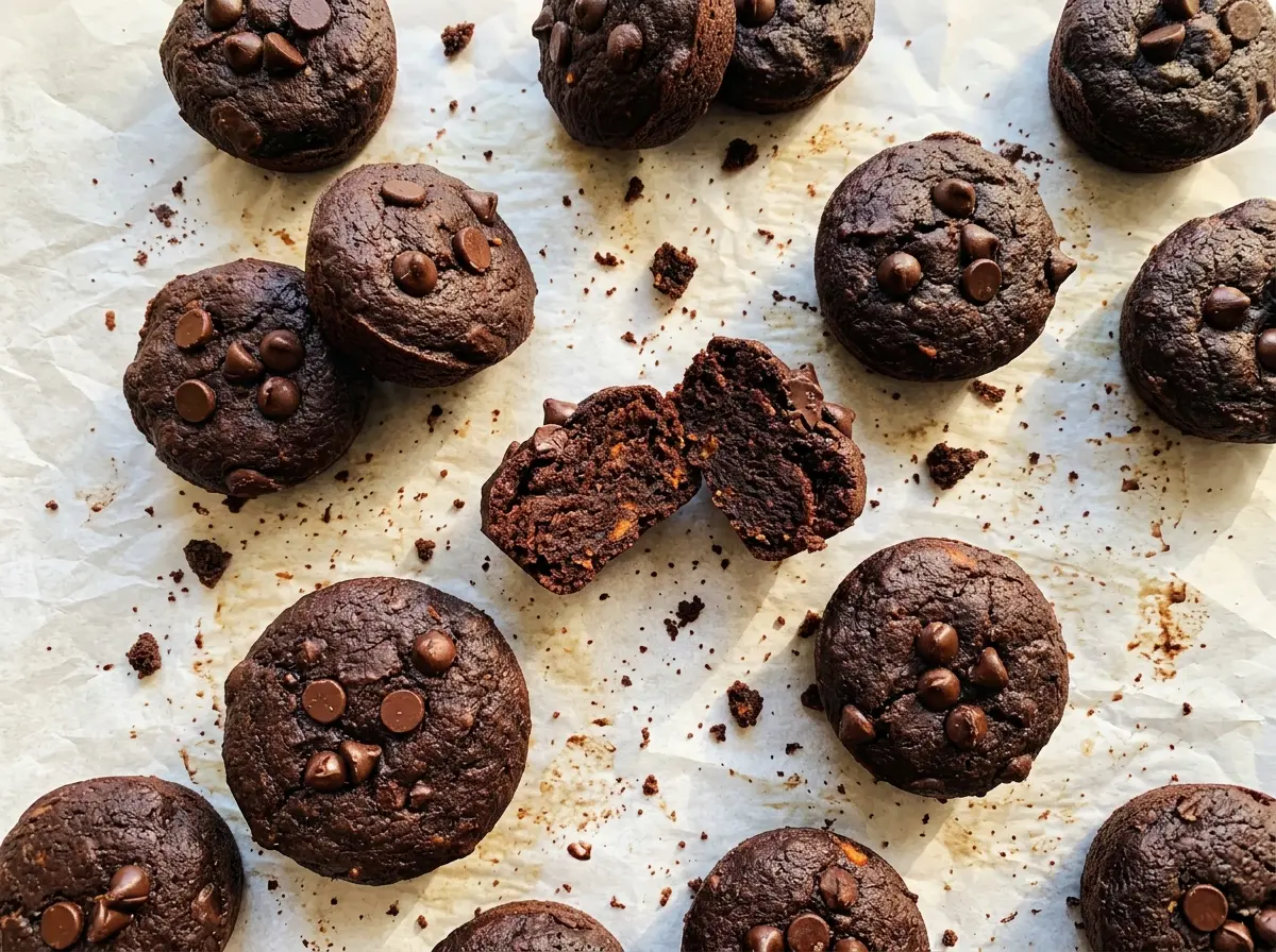 Avocado Sweet Potato Brownie Bites fudgy chocolate centers