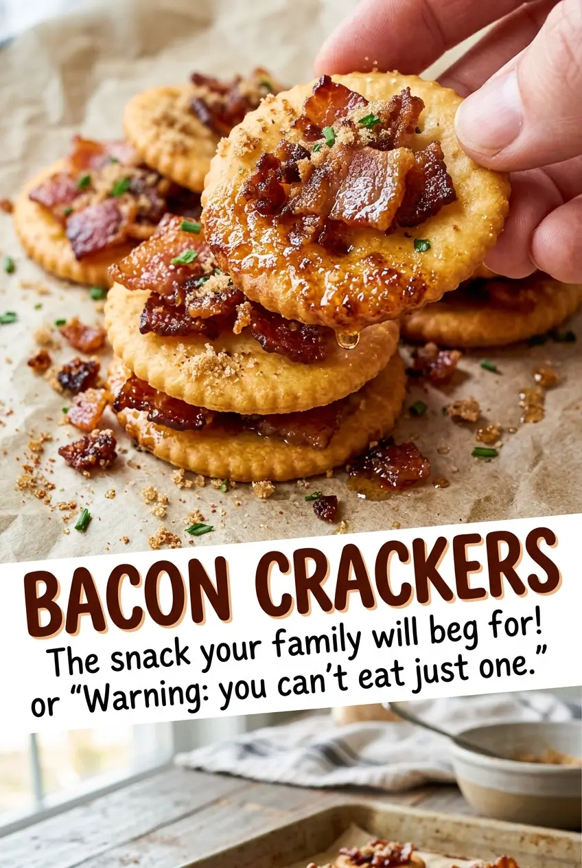 Bacon Crackers with sweet peppery bacon