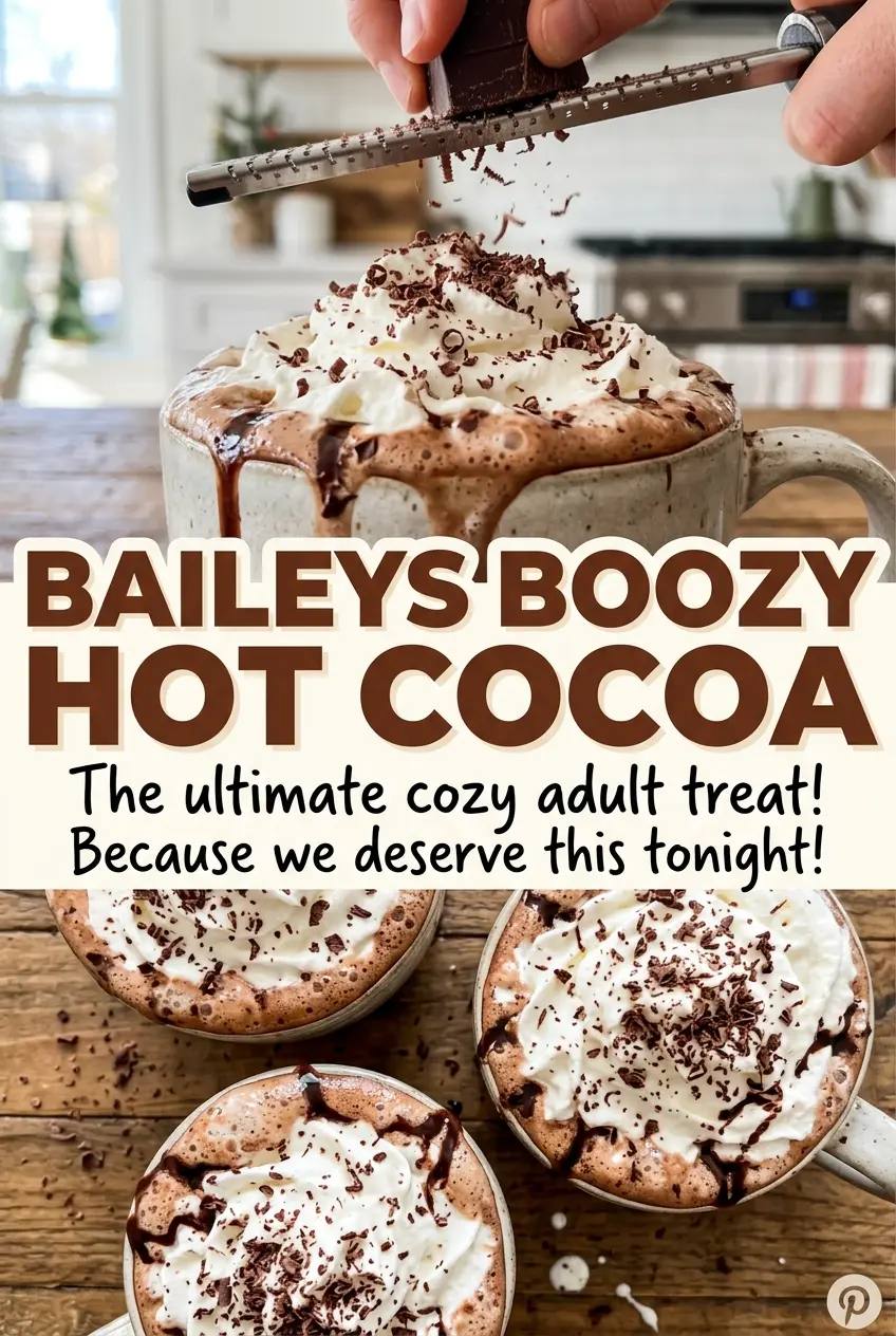 Baileys Boozy Hot Cocoa steaming chocolate