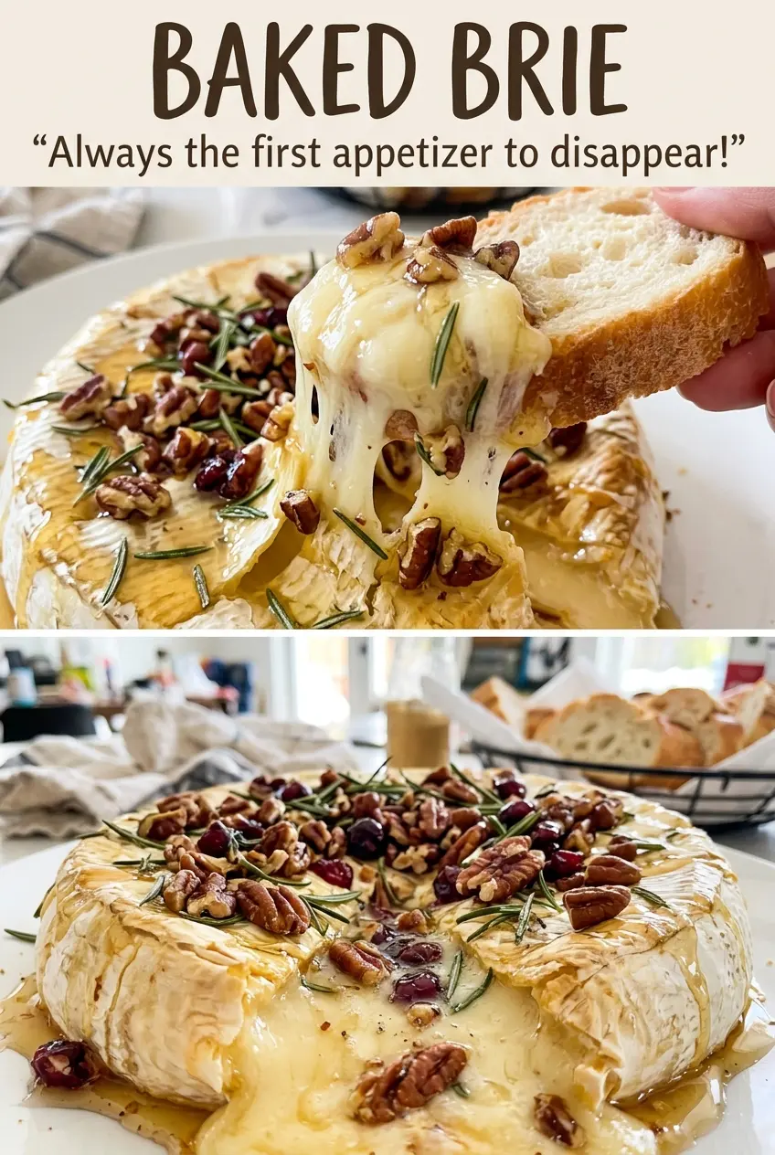 Baked Brie warm honey pecan appetizer