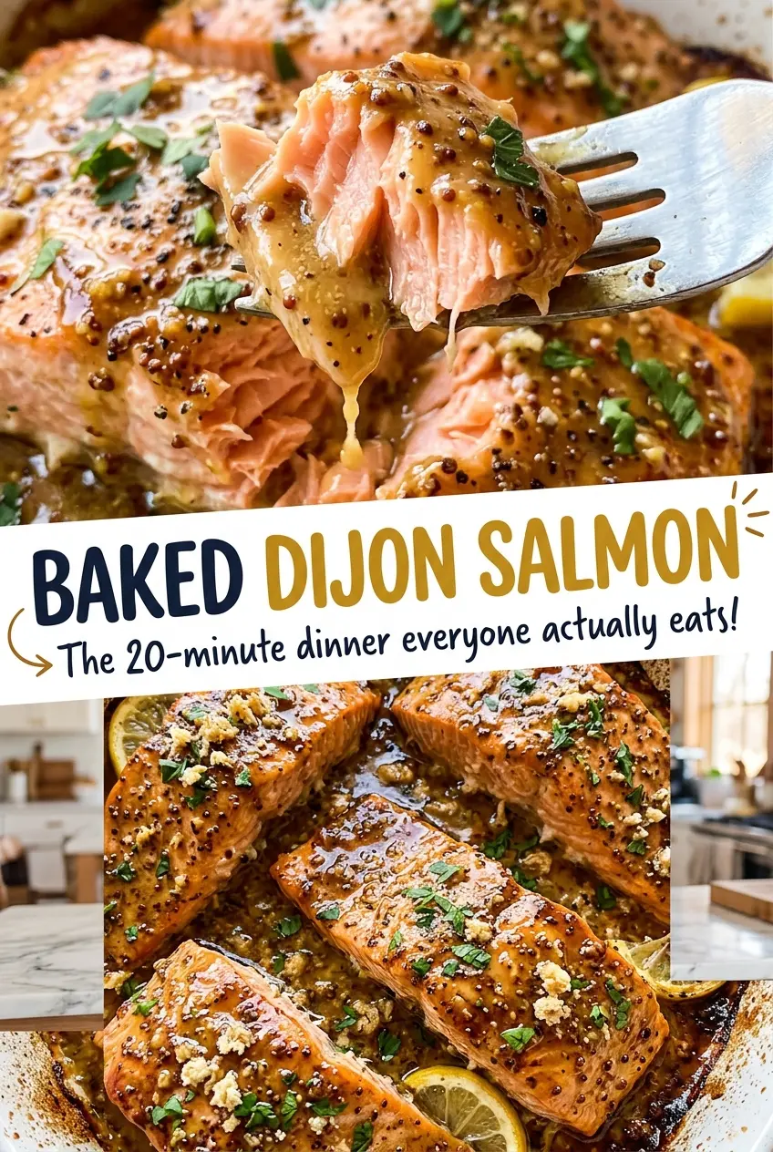 Baked Dijon Salmon with flaky tender fillets