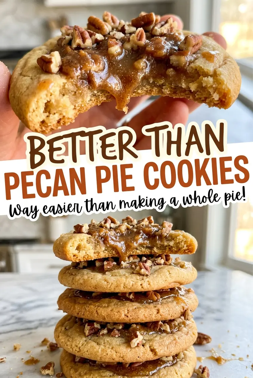 Better Than Pecan Pie Cookies with buttery shortbread edges