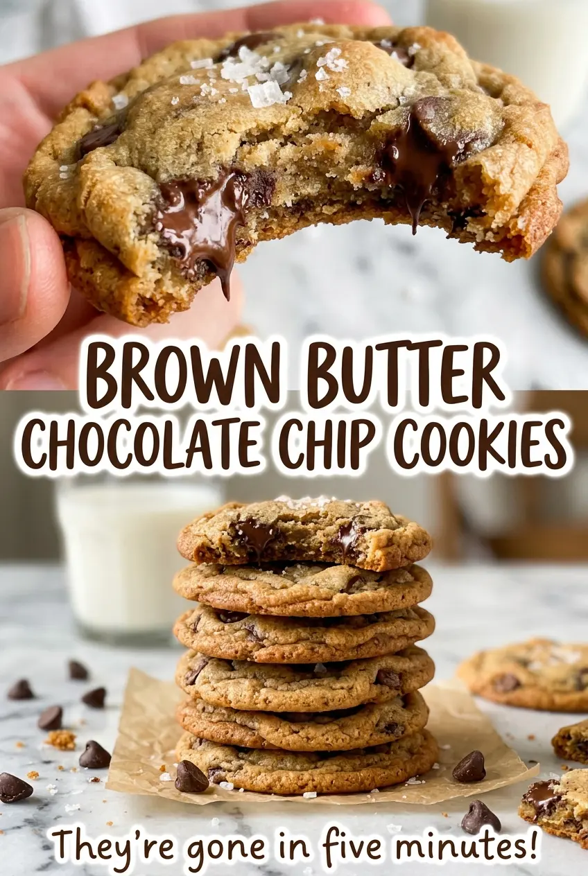 Brown butter chocolate chip cookies soft golden
