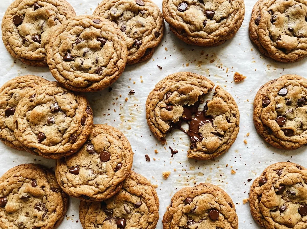 Brown butter chocolate chip cookies golden chewy