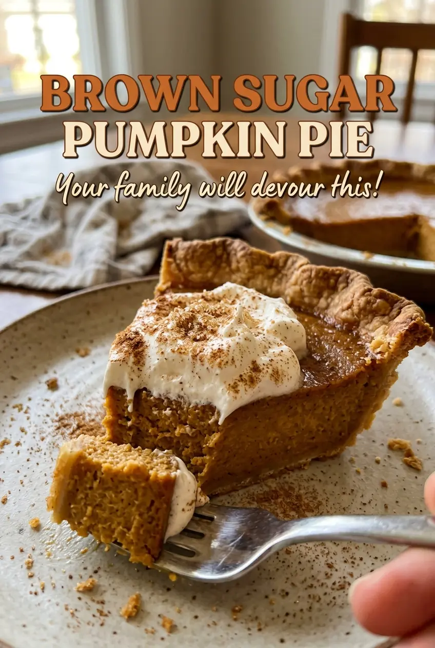 Brown Sugar Pumpkin Pie with golden crimped crust