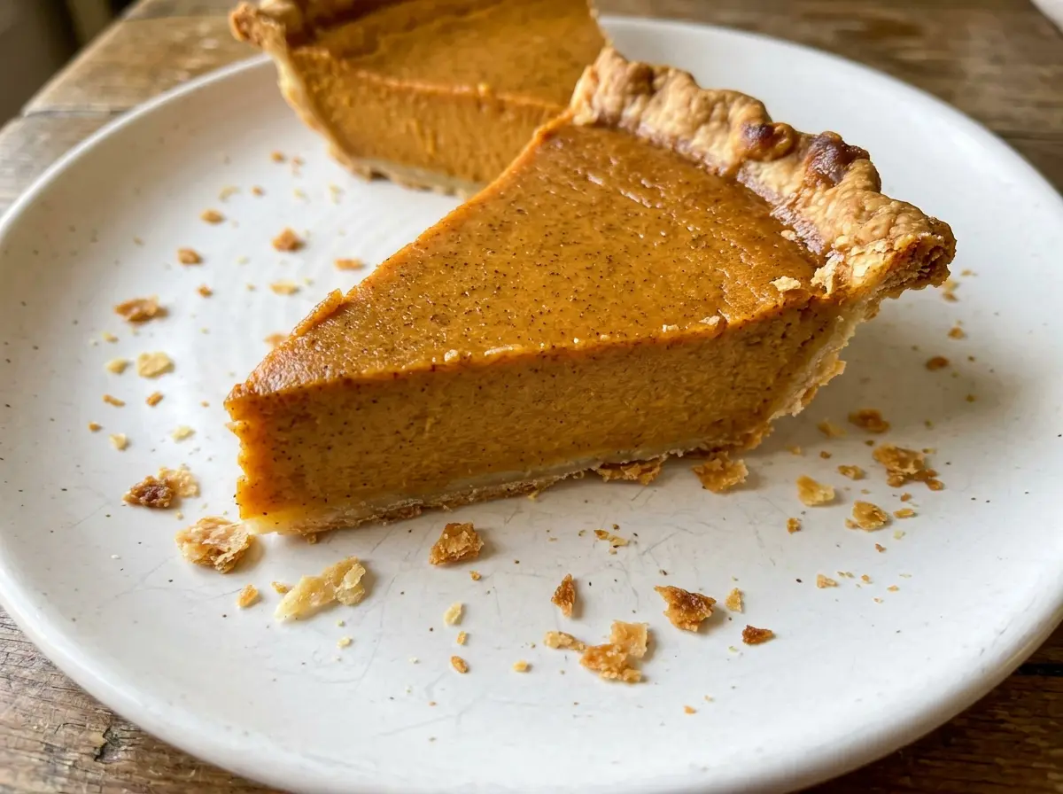 Brown Sugar Pumpkin Pie with silky spiced filling