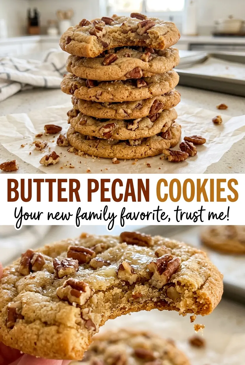 Butter Pecan Cookies soft centers and toasted nuts