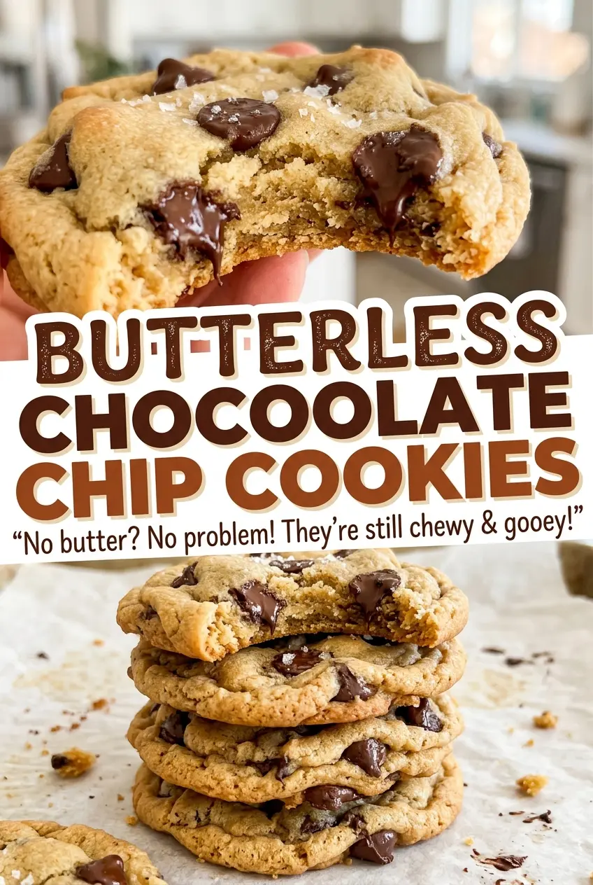 Butterless Chocolate Chip Cookies chewy chocolate