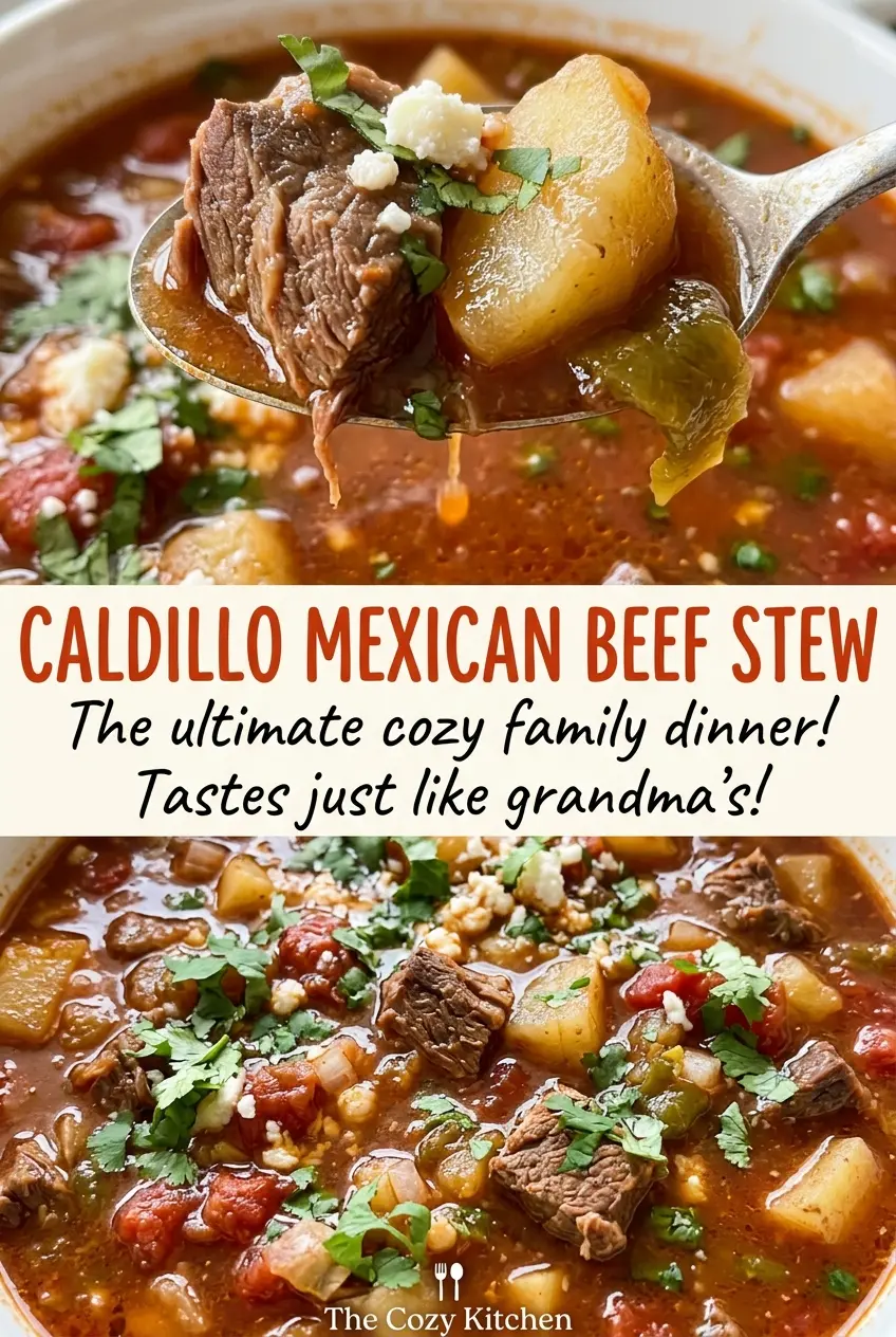 Caldillo Mexican Beef Stew, chunky and savory