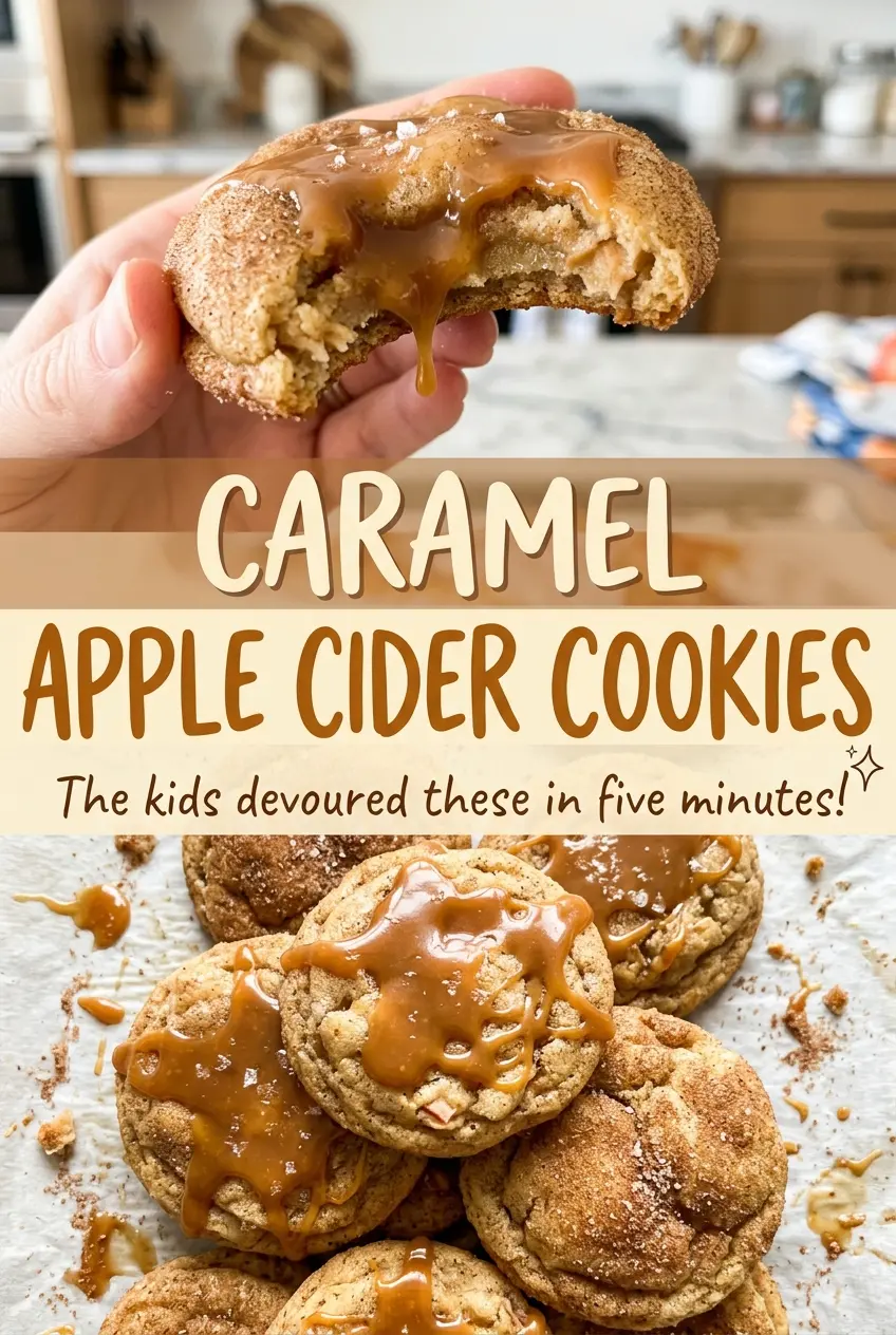 Caramel Apple Cider Cookies, soft-centered and golden
