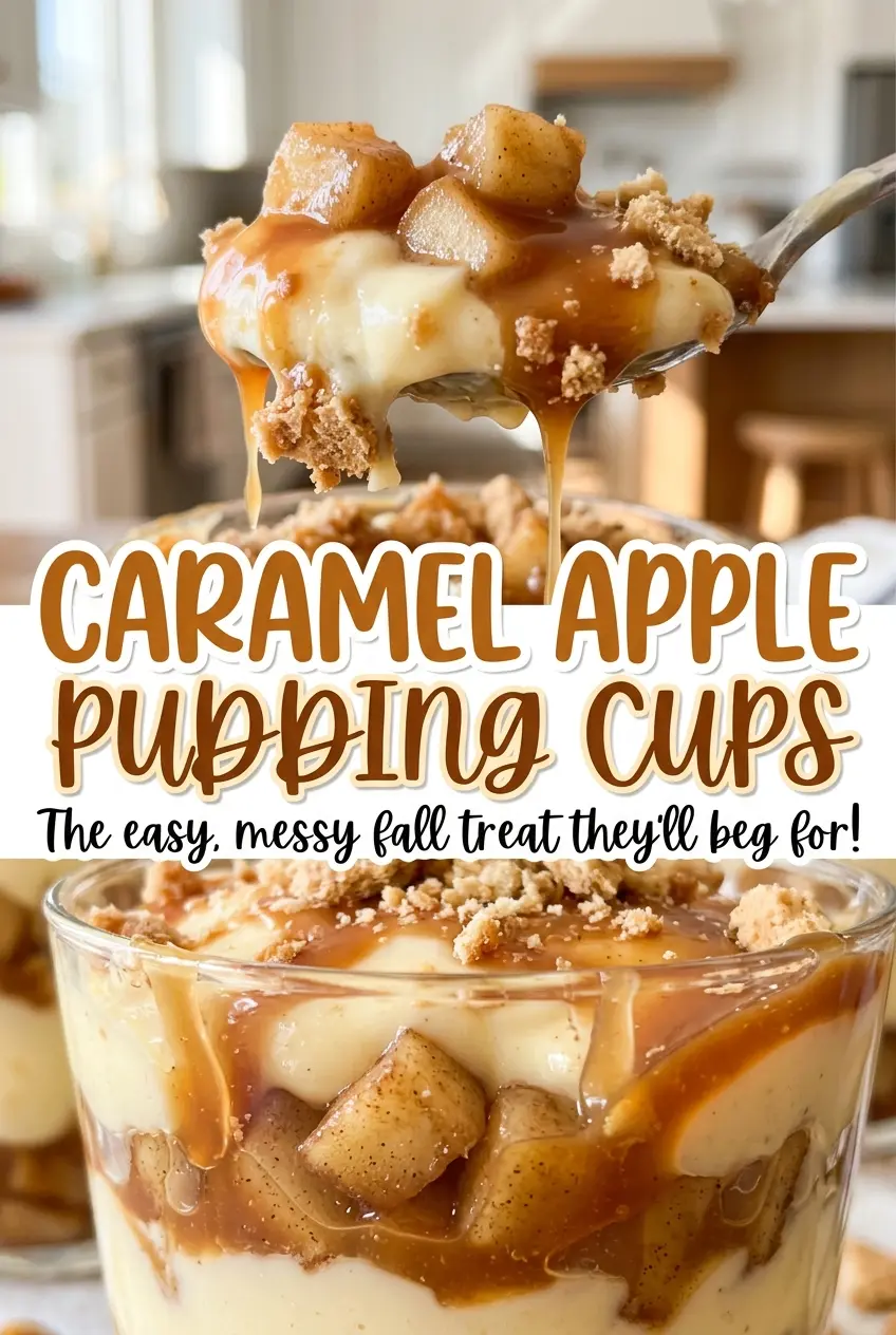 Caramel Apple Pudding Cups creamy caramel layers