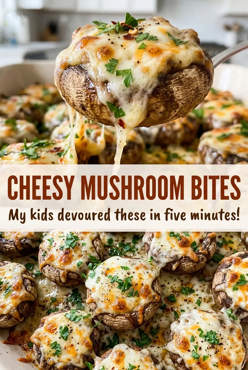 Cheesy Mushroom Bites creamy Parmesan filling