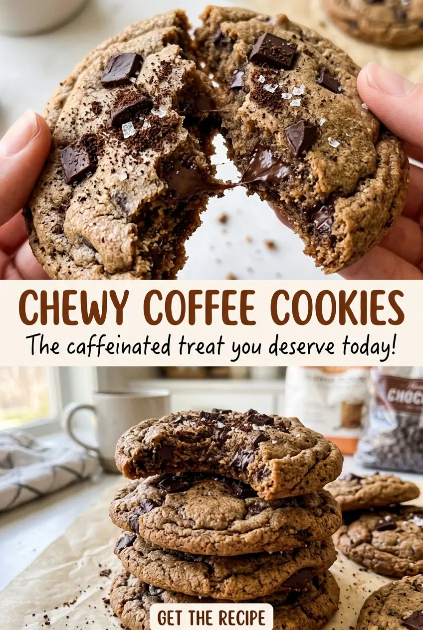 Chewy Coffee Cookies with espresso and tender texture