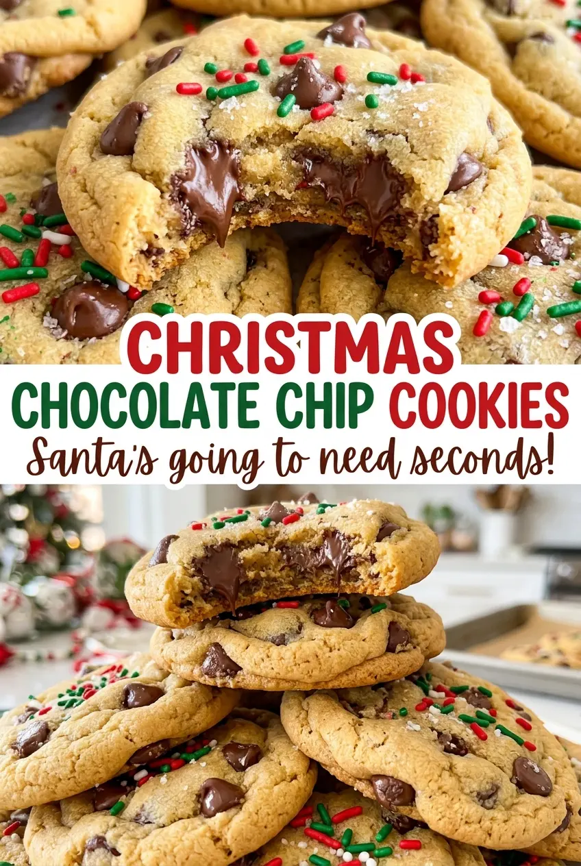 Christmas Chocolate Chip Cookies, colorful chocolate candy