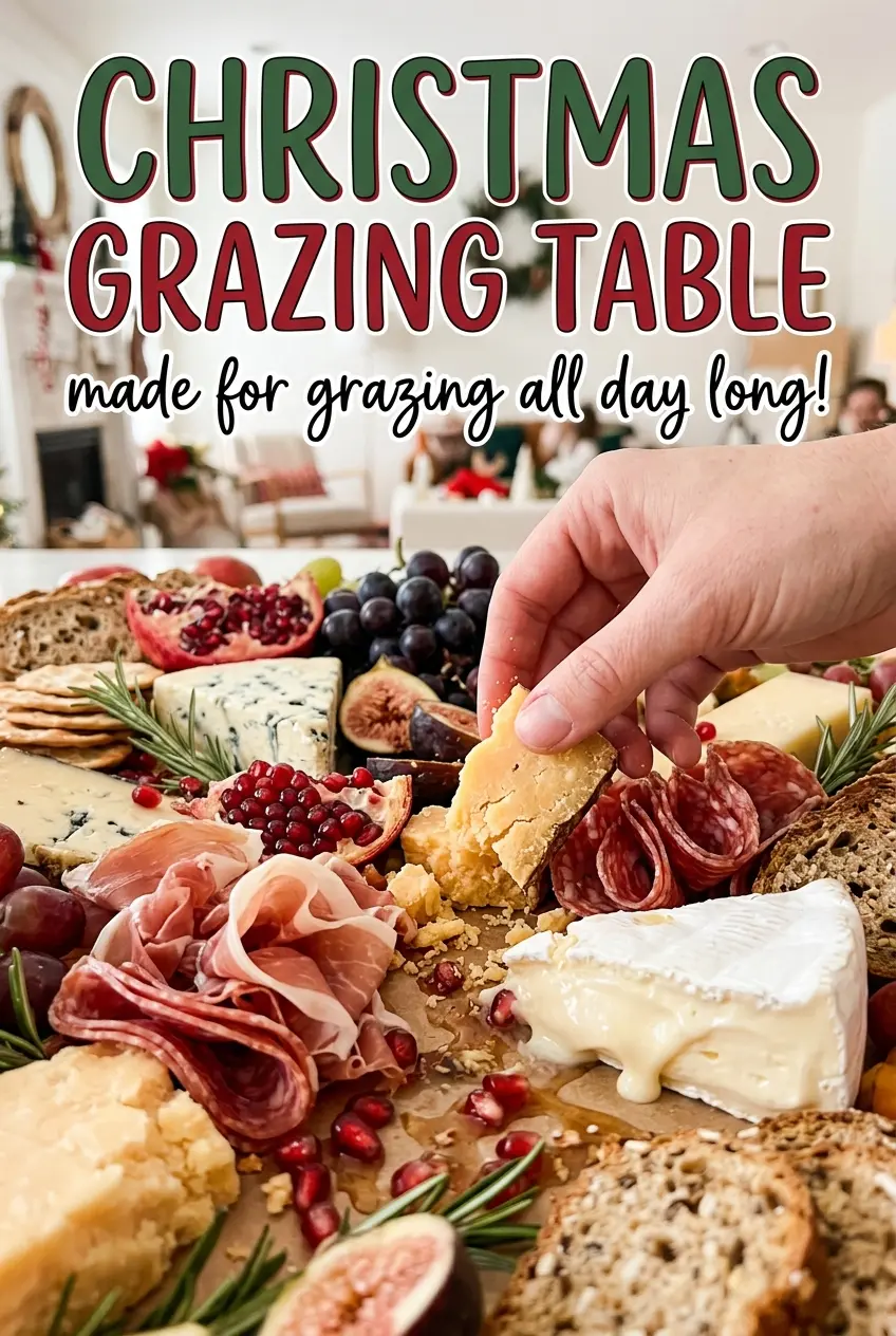 Christmas Grazing Table colorful fruit-and-cheese spread